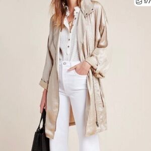 NWT Rebecca Taylor 100% silk trapunto trench Coat Barney’s New York gorgeous!